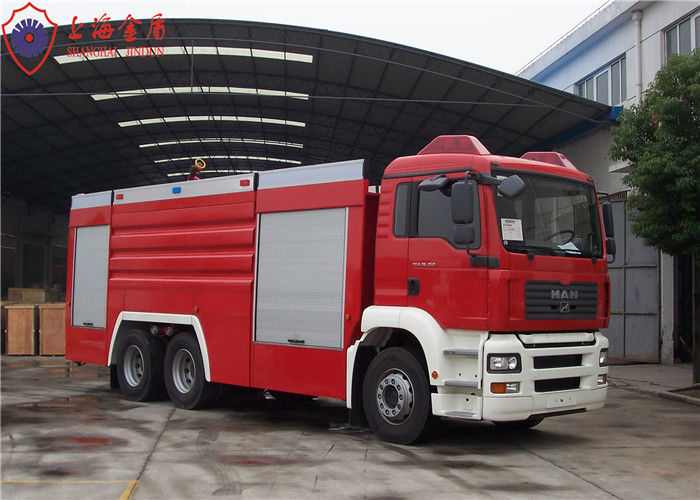 MAN Chassis 12 Ton Water Tanker Fire Truck 265kw With Total Side Girder