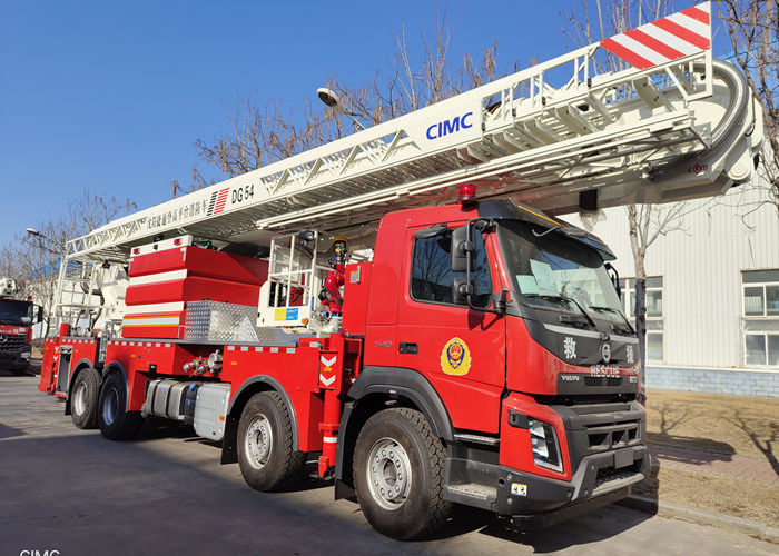 Shanghai Jindn Aerial Ladder Fire Truck  with 2 Up Telescopic Boom Flange DN150