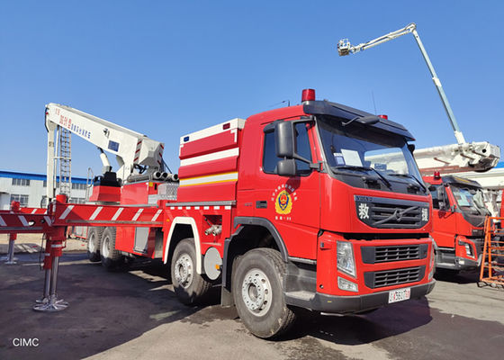 6×4, das einzelnes Fahrerhaus-hydraulisches Luftleiter-Löschfahrzeug mit Vollmacht Zapfwellenantrieb fährt